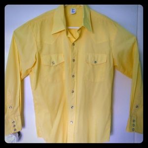 Western Shirt Malco Modes VTG Yellow 16/33